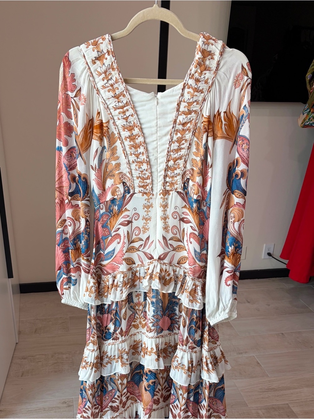 Farm Rio Off-White Sea Garden Ruffled Maxi Dress - Picture 6 of 10